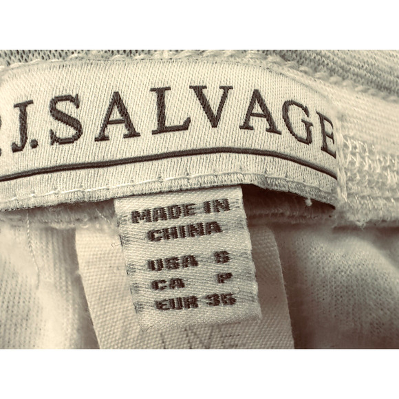 PJ Salvage Pajama Set Small White Black Snow Skiers Blue Snowflakes Winter NWOT - Picture 8 of 8